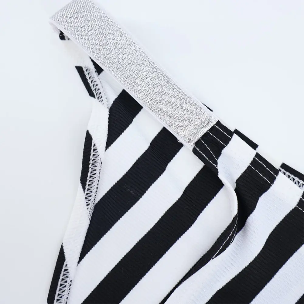 Comfortable Men Lingerie Briefs Bikini Black White Striped Underwear Sports Casual Man Tanga Panties Jockstrap Pouch — image 3