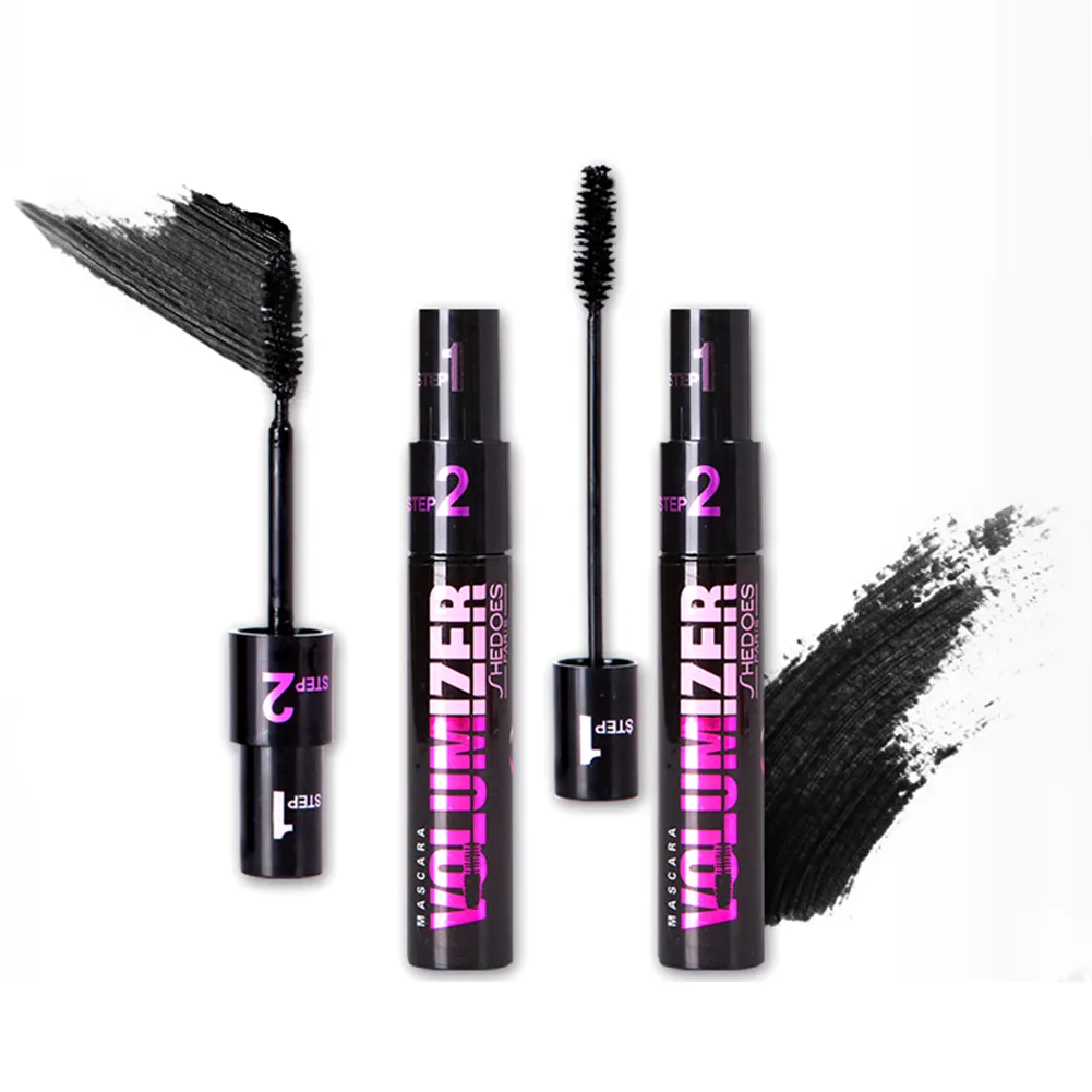 Mascara Long et épais 2 en 1, brosse en Gel de silice, Volume allongé, imperméable, durable, cosmétiques de beauté pour les yeux — image 4
