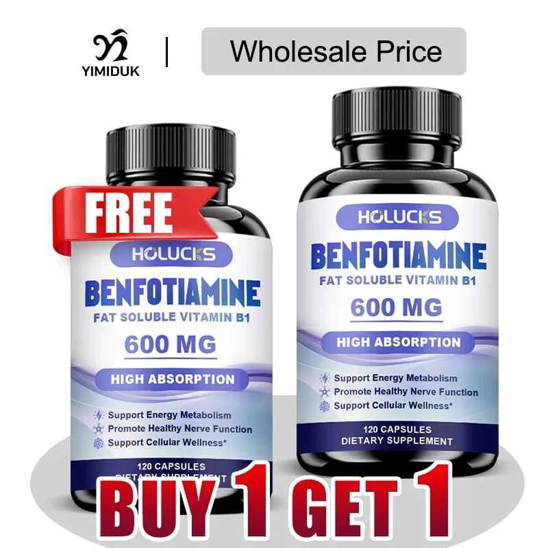 Benfotiamin-Ergänzungsmittel mit hoher Absorption von Vitamin B1 unterstützt gesunde Nerven, Glukosestoffwechsel und antioxidative Abwehr — image 2