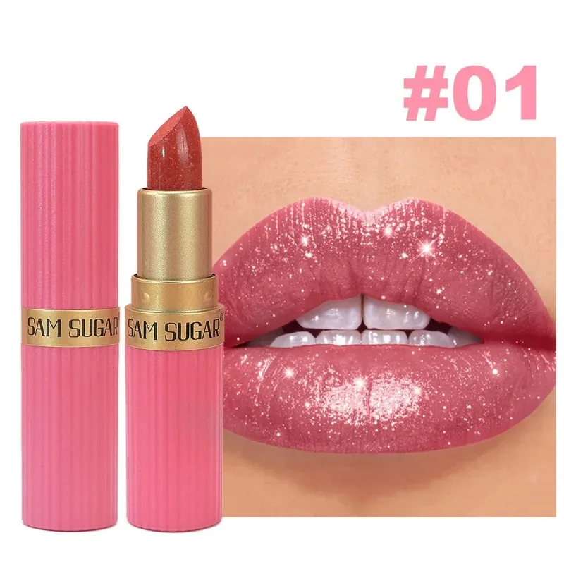 Gincu Baldu Metallic Diamond Sparkle Pearlescent Fine Shimmer Waterproof Non Stick Cup Makeup Bibir — image 7