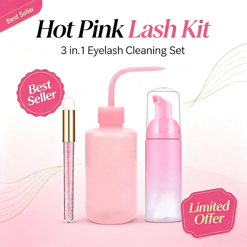 60ml Genopfyldelig lækagefri tomme skummoussepumpeflasker Lash Extension Cleansing Kit Blød børste 250ml skylleflaske Skønhedsværktøj — image 4