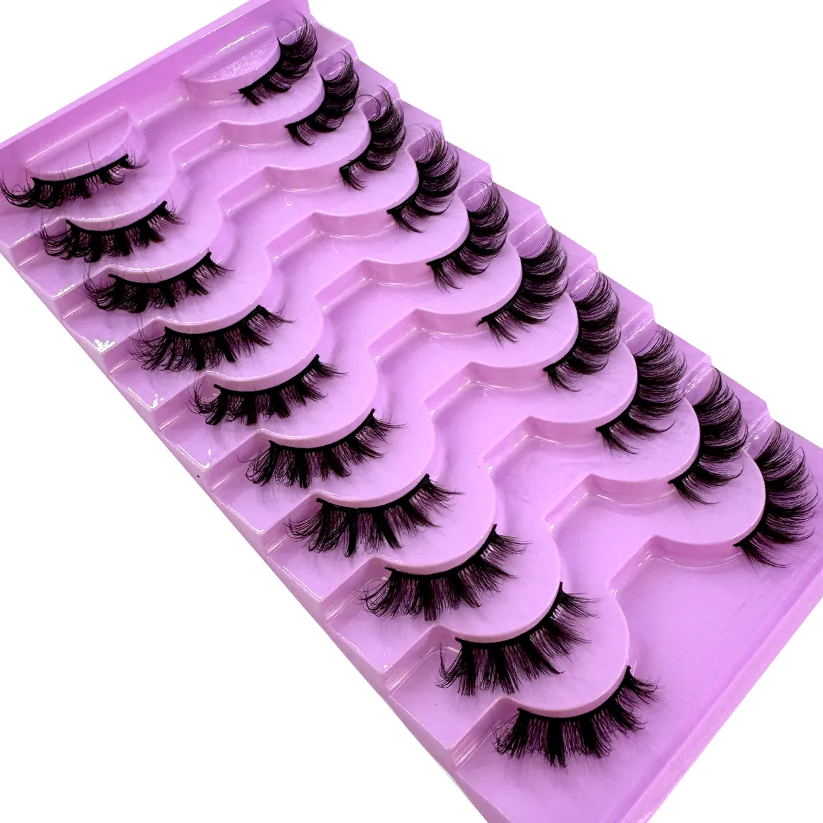Halve vipper 10 par halve vipper Bløde naturlige katteøjevipper Makeupværktøj Falske øjenvipper Extension Fluffy Faux Cils — image 1