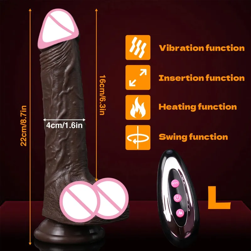 สมจริงDildo Telescopic VibratorอวัยวะเพศชายเทียมหญิงG-Spotนวดช่องคลอดBig Dickเพศของเล่นสำหรับผู้หญิง 18 + — image 6
