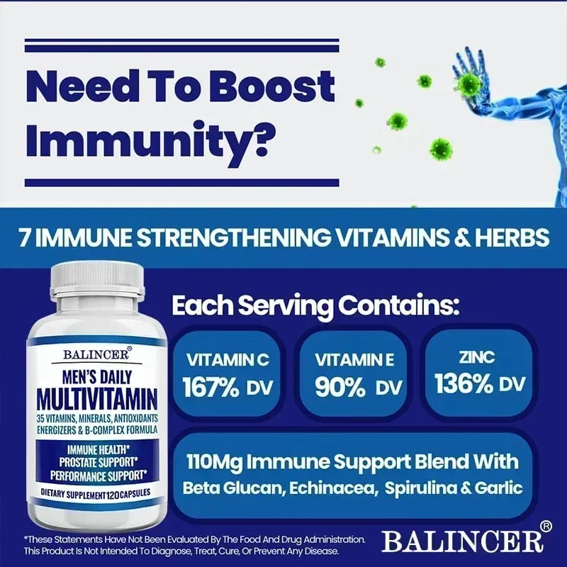 Multivitamin für Männer – Enthält die Vitamine B12, B6, Zink und Selen zur Unterstützung der Koordination des Herz-, Immun- und Prostatagewebes — image 6