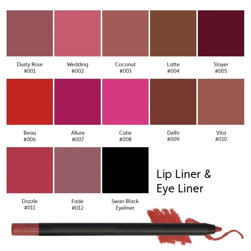 Nude Brown Lip Liner ดินสอลิปสติก Matte Smooth Waterproof Lipliner Long Lasting Non-stick Cup ลิปสติกปากกาความงามเครื่องสำอาง — image 7
