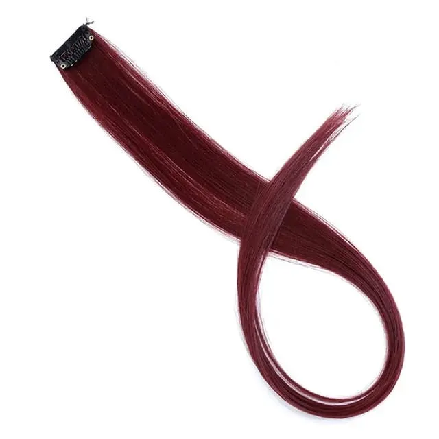 Clip sintetica lunga dritta da 22 pollici nelle estensioni dei capelli Posticci ad alta temperatura Colori arcobaleno Accessori per capelli per le donne — image 12
