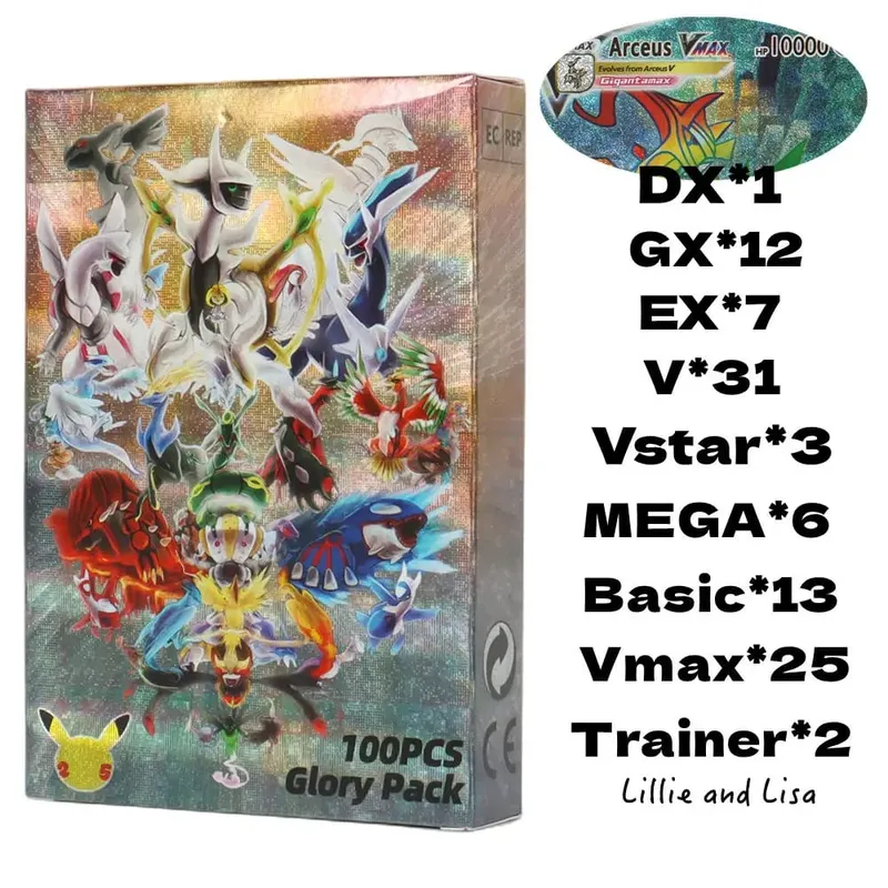60/100Pcs English Pokemon Card 1996 Year Shining Charizard Pikachu Mewtwo trade Card Kids Pokemon Toy — image 18
