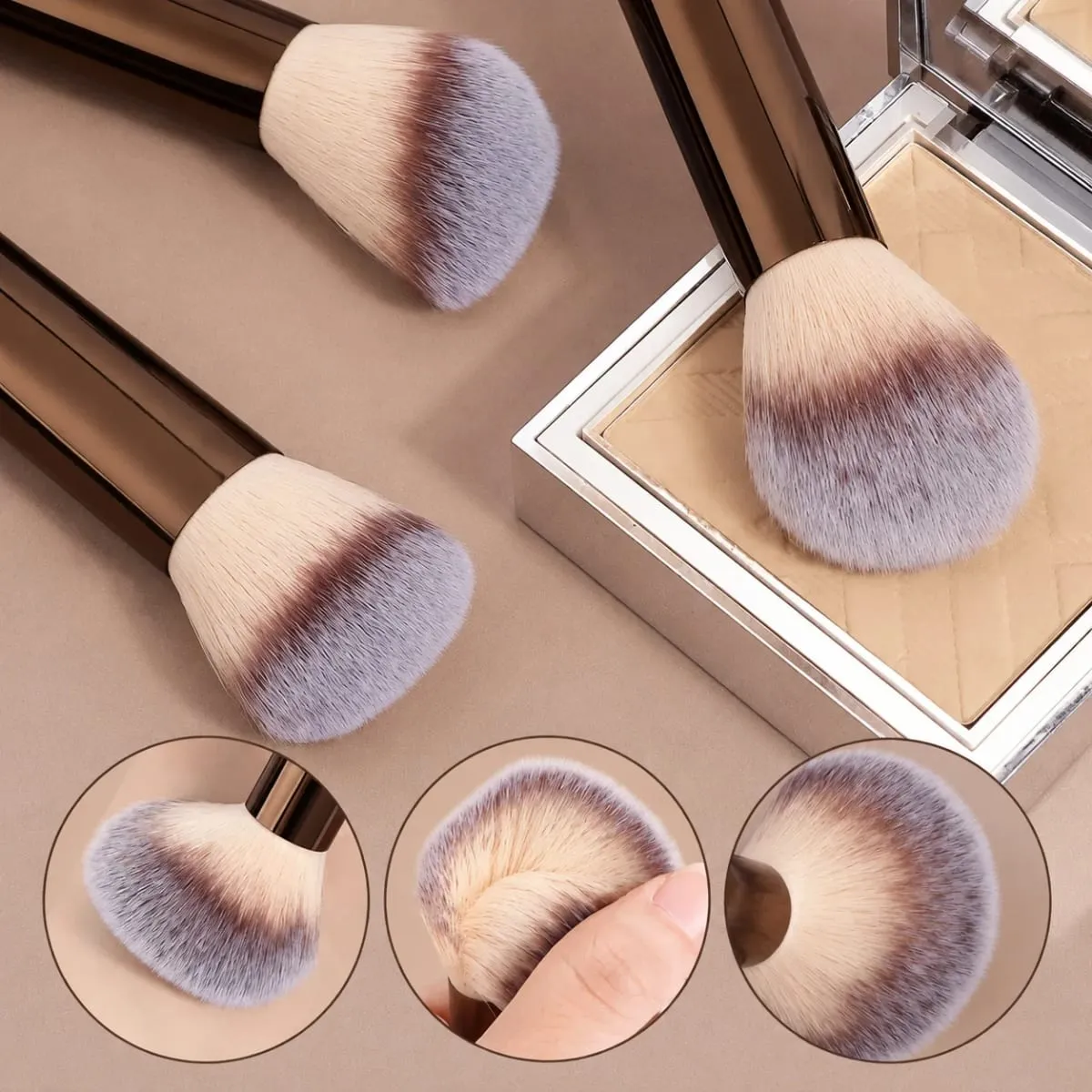 17Pcs Makeup Brush Set With Bag & 2Pcs Puff Foundation Powder Blush Eyeshadow Eyebrow Lip Brushes Travel Beauty Tools Gift — image 4