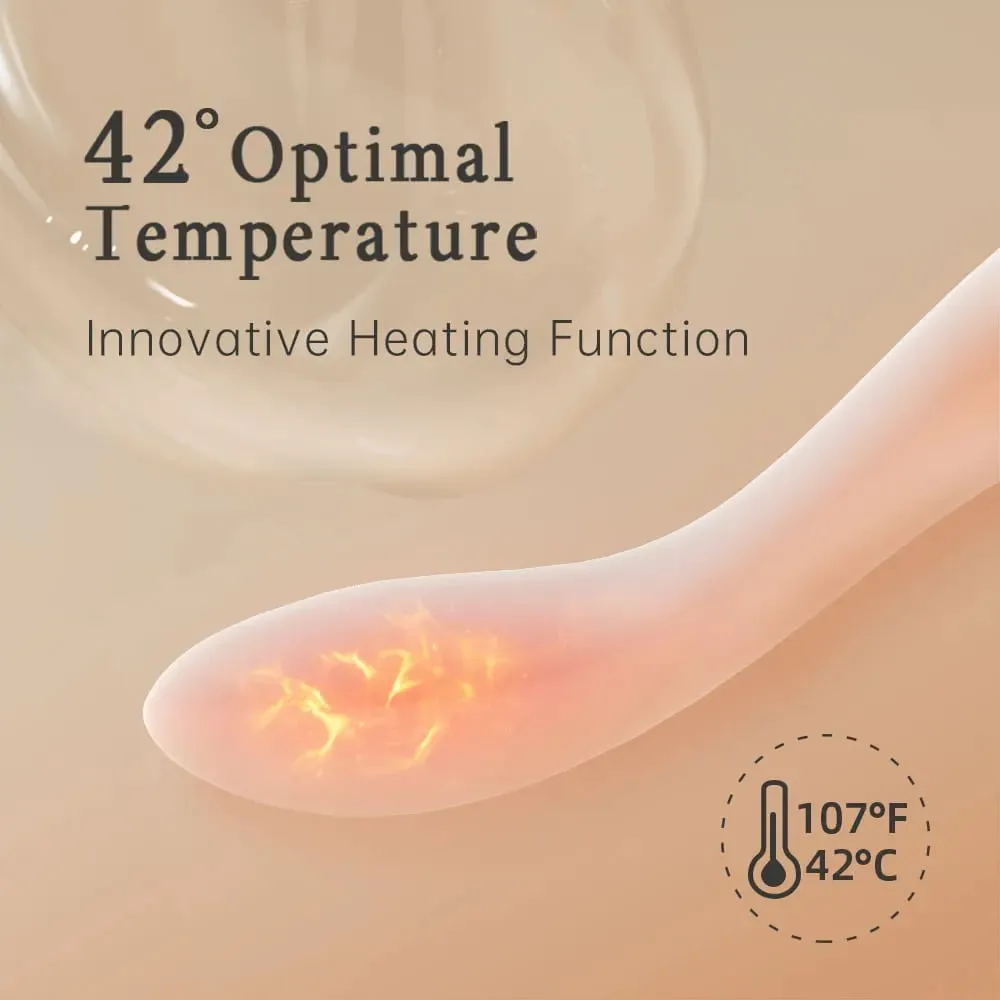 DRY WELL G-Spot Heating Rose Vibrator Clit Tits Anal Stimulator 10 Vibration Modes Waterproof Finger Dildo Sex Toy for Women — image 4