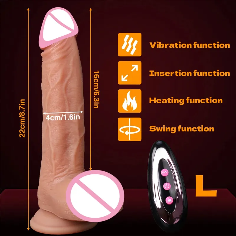 สมจริงDildo Telescopic VibratorอวัยวะเพศชายเทียมหญิงG-Spotนวดช่องคลอดBig Dickเพศของเล่นสำหรับผู้หญิง 18 + — image 8