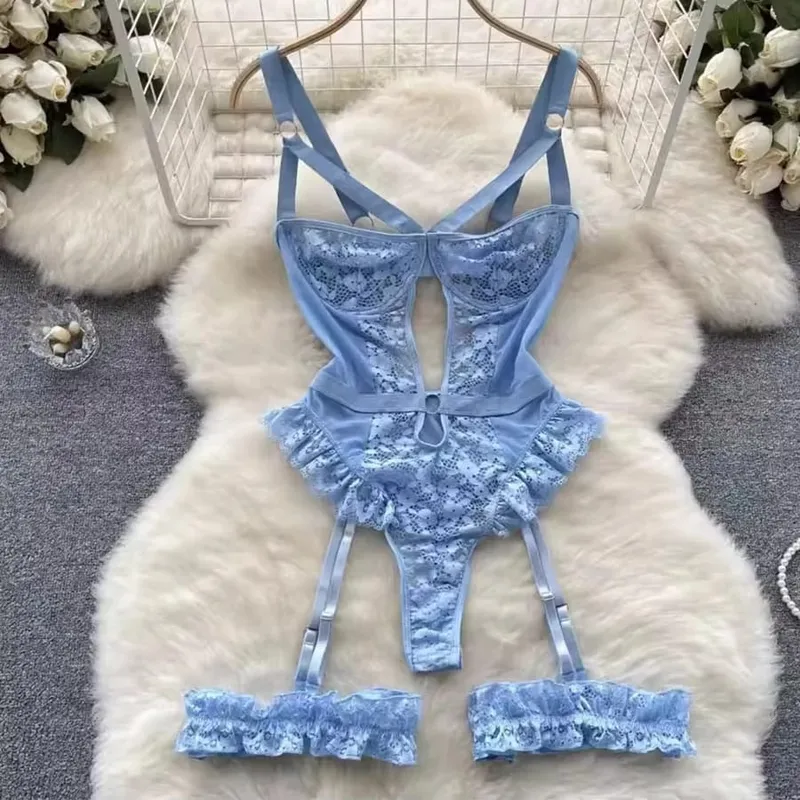 Set di reggiseni per biancheria intima erotica per donne Reggiseno in pizzo Lingerie Intimo 2026 Reggiseno con ferretto e slip perizoma Set di biancheria intima sexy calda — image 8