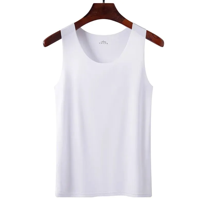 1pcs Musim Panas Wanita Lelaki Tops Tank Nipis Seamless Ice Sutera Vest Seluar Dalam Seluar Dalam Pelajar Slim Vest Gaya Korea Baju Atasan Tanpa Lengan — image 11