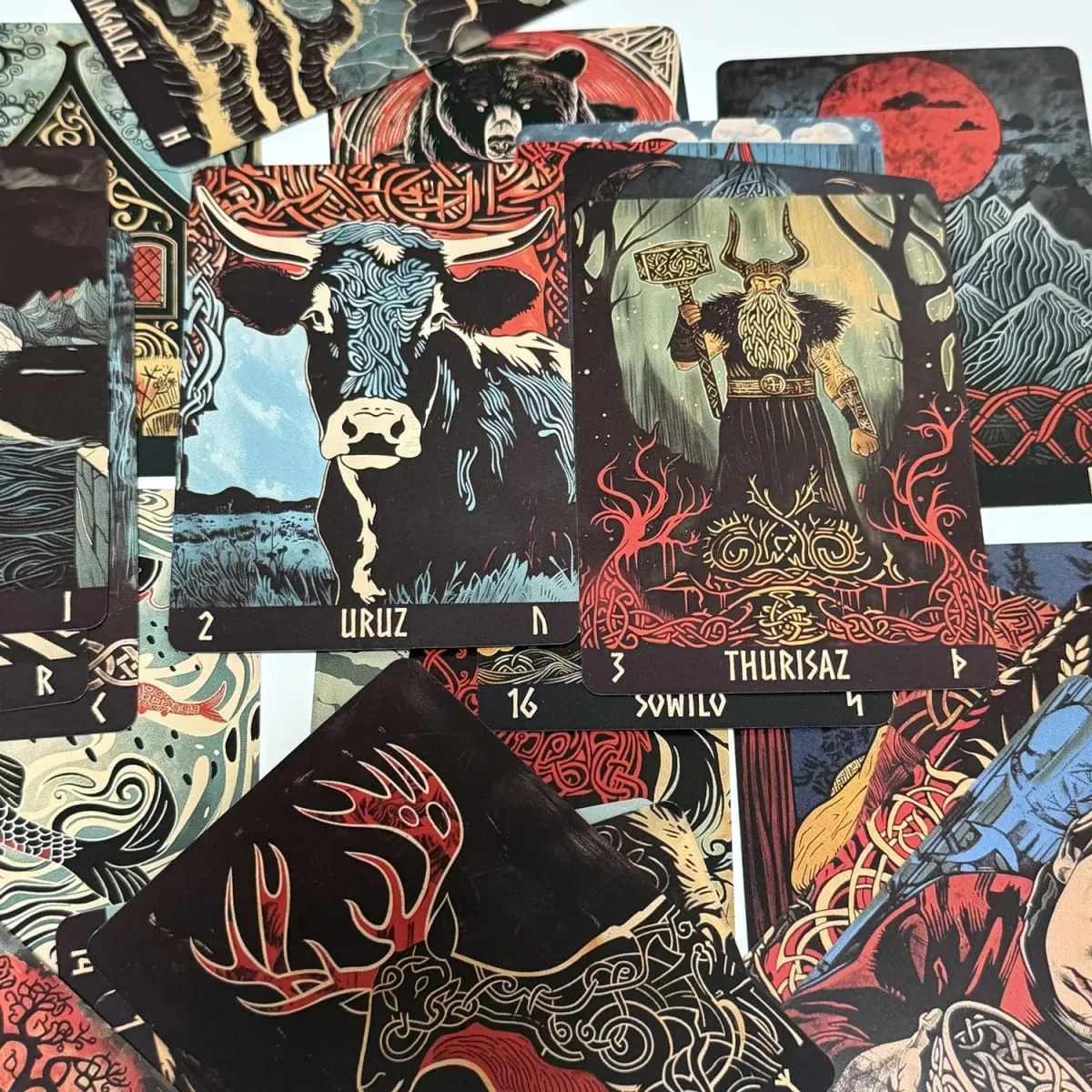 Norwegian Woodcut Runes Deck 24pcs English Version The Elder Futhark Runes Deck Oracle — image 5