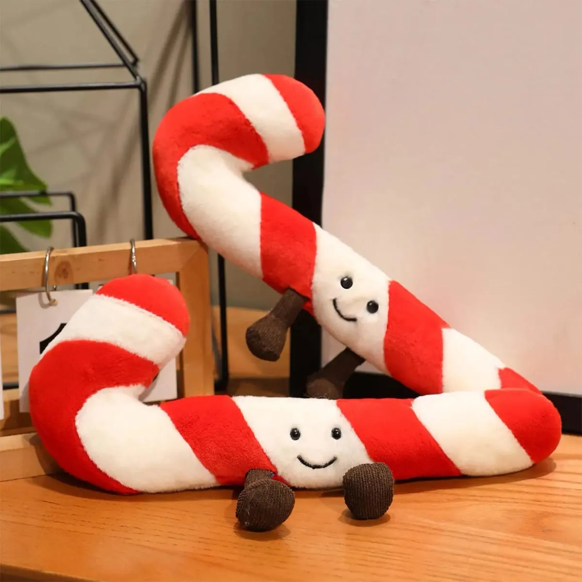 Candy Cane Bantal Baling Krismas 12 Inci - Bantal Hiasan Perayaan untuk Dewasa Kanak-kanak Bilik Tidur Ruang Tamu & Pengapit Stok
