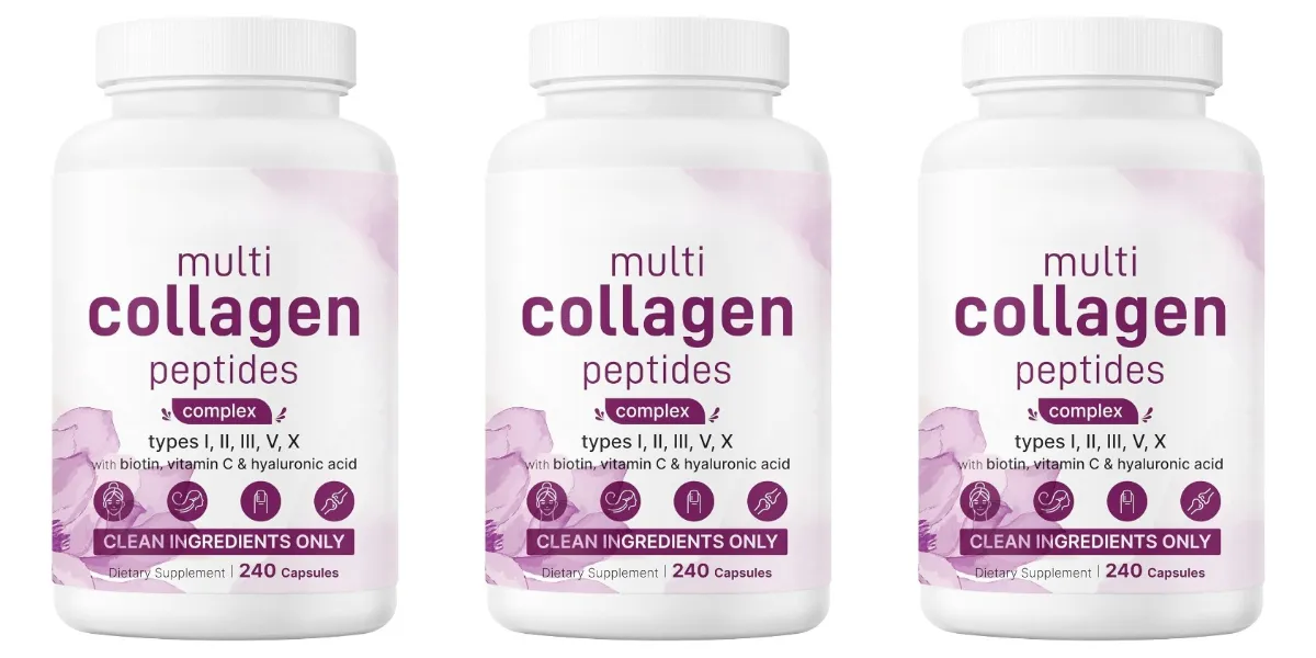 Multi Collagen Peptides Capsules with Biotin Vitamin C and Hyaluronic Acid Contains Eggs and Fish 240 Capsules — image 10