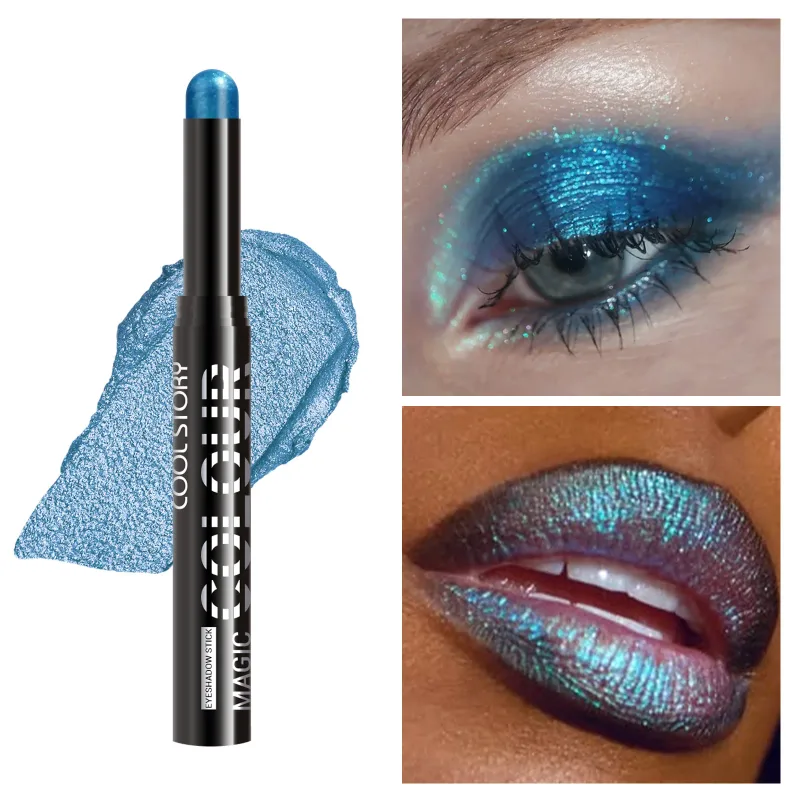 2 en 1 fard à paupières rouge à lèvres bâton crayon imperméable paillettes éclaircir mat ombre à paupières maquillage Pigment fard à paupières stylo