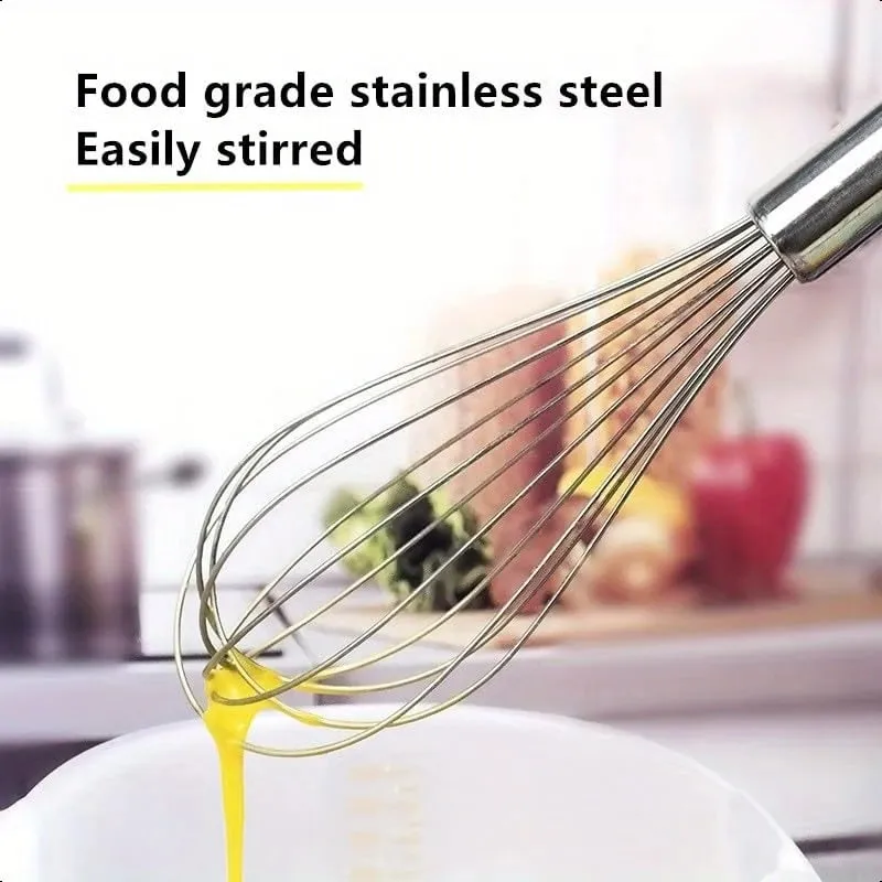 Fouet manuel en acier inoxydable, ustensile de cuisson moderne et Simple, Durable, résistant à la rouille, facile à fouetter, œufs, pâte à crème, facile à nettoyer, pour la cuisine à domicile, pour les amateurs de pâtisserie, gâteaux faits maison, desserts, Gadget d'agitation, 1 pièce — image 4