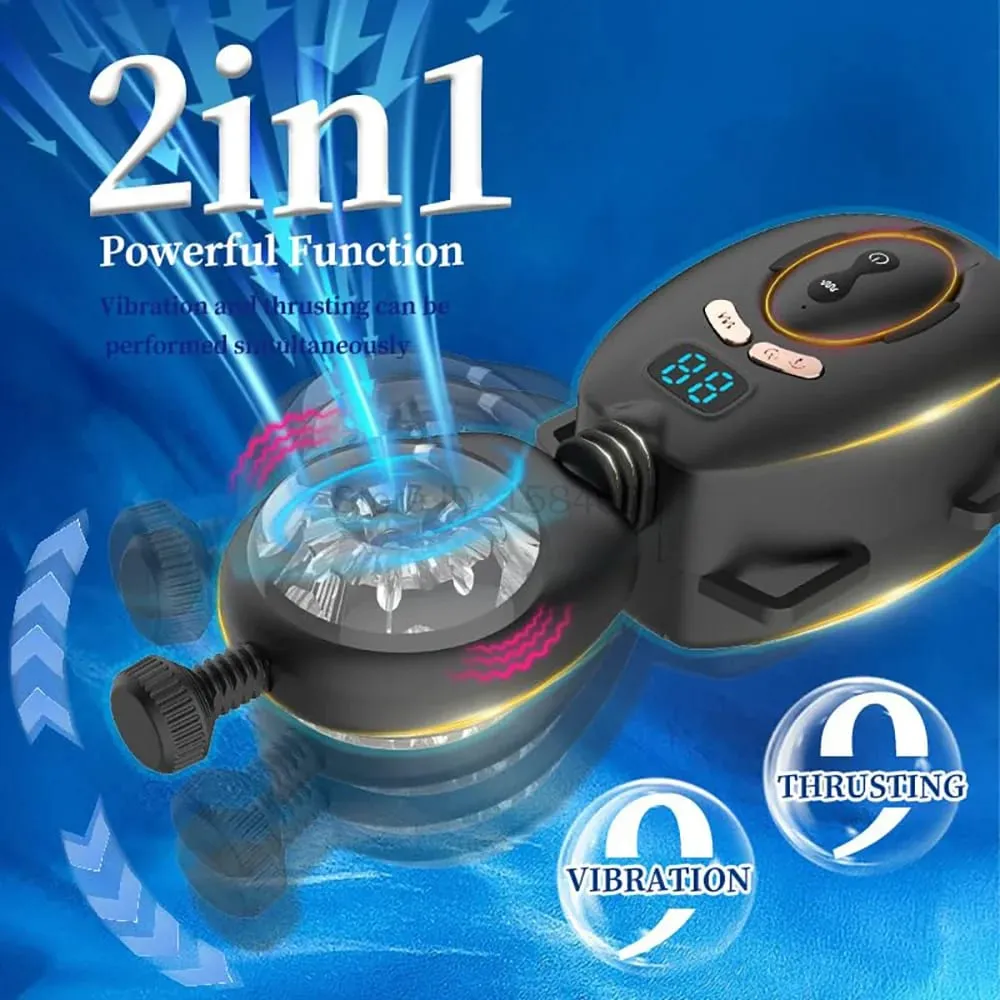Masturbador masculino vibratorio de empuje automático con cinturón portátil Control remoto manos libres pene Stroker juguetes sexuales para hombres adultos — image 4