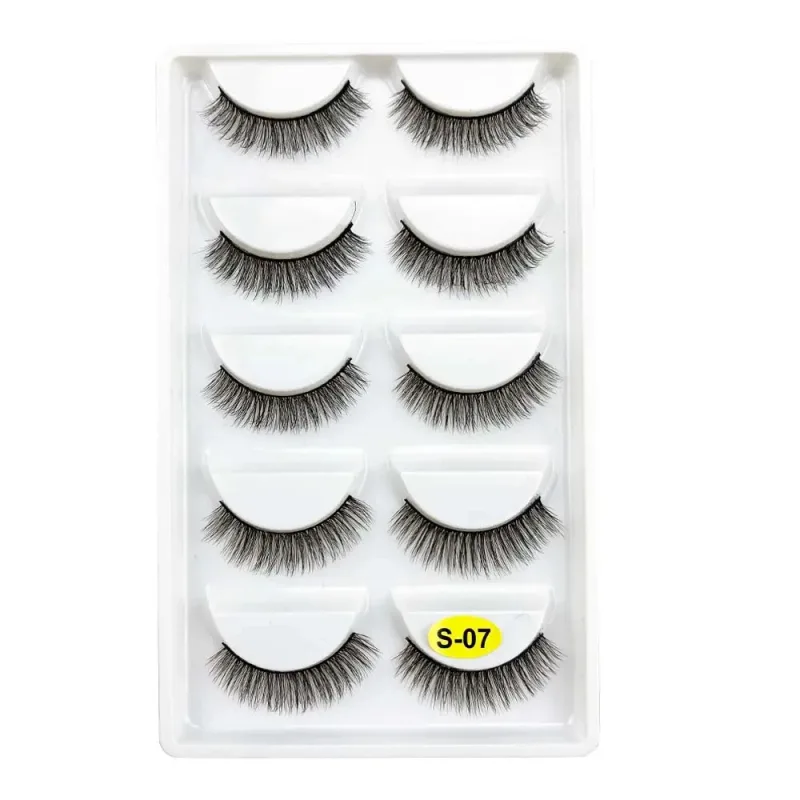 5 paires S03 aspect naturel 3D vison faux cils outils de maquillage Style moelleux eau vison fourrure faux cils pour le maquillage des yeux — image 12