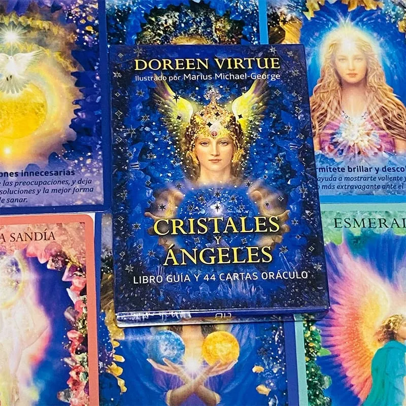 คริสตัล Angel การ์ด Oracle 44 Deck 10.4*7.4 ซม.สเปนรุ่น Fate Divination TAROT BOARD เกม Cristales Ángeles — image 3
