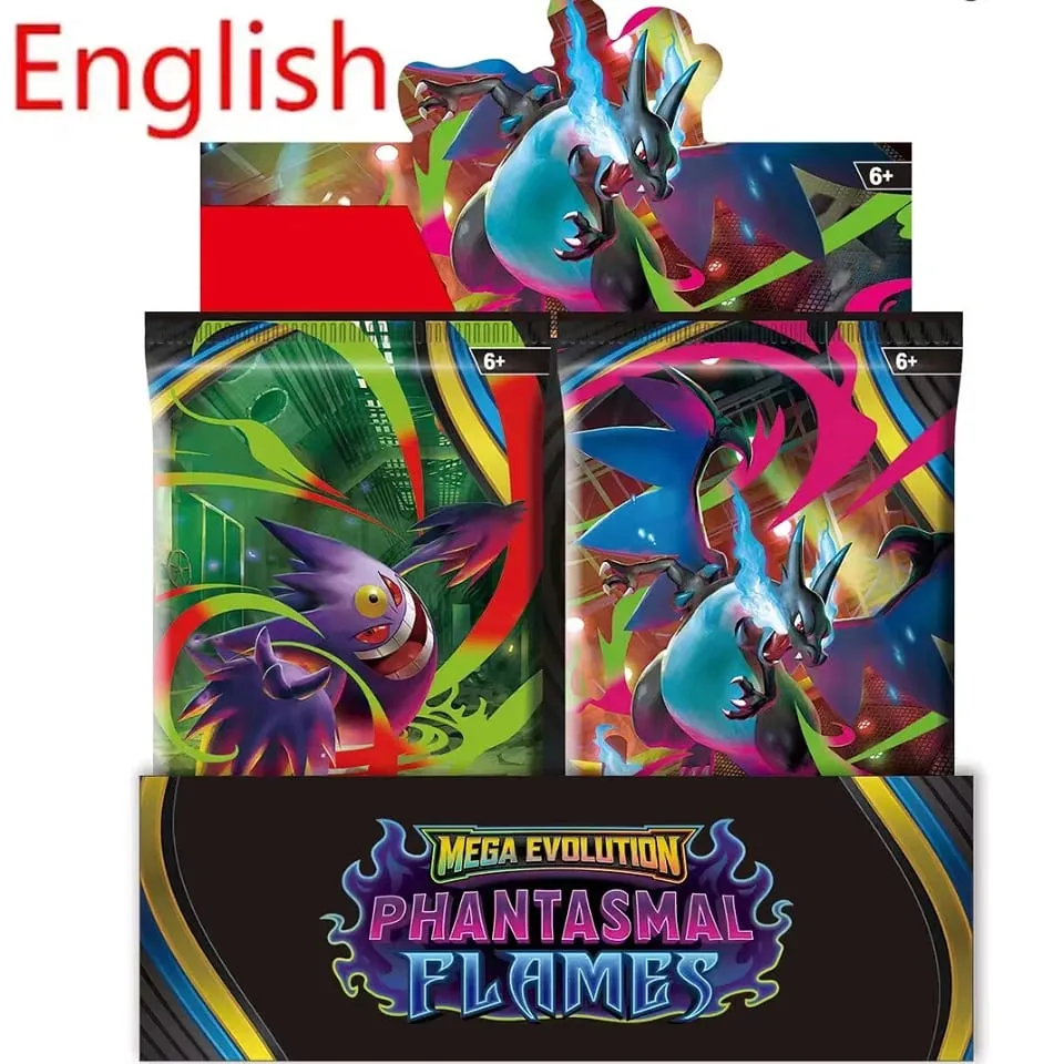2026 360 unids/set Tarjeta de Pokémon MEGA EVOLUCIÓN pregrupo SCARLET & VIOLE 151 PHANTASMA FLAMES prismático inglés Booster Tarjeta de batalla — image 2
