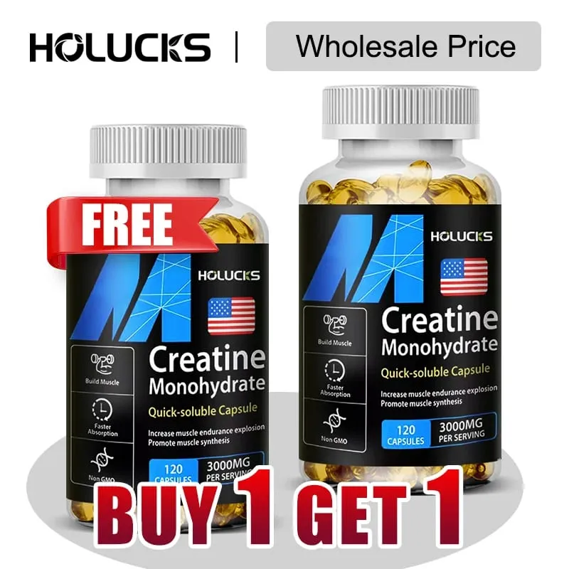 ซื้อ 1 แถม 1 ฟรี! Creatine Monohydrate 3000มก. อาหารเสริมสำหรับกล้ามเนื้อไร้ไขมันและประสิทธิภาพการลดไขมันและฟิตเนสโดยรวม วีแกน — image 2