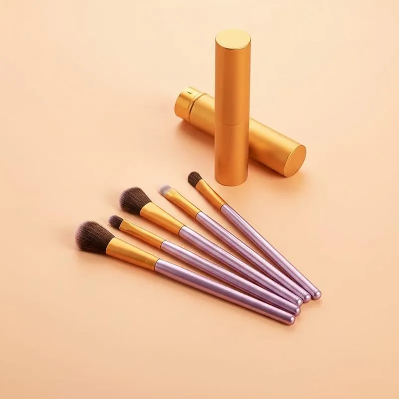 5-teiliger Eyeliner-Pinsel mit Aufbewahrungsrohr, Augen-Make-up-Pinsel-Set, weicher Lidschattenpinsel, Verwischpinsel — image 2