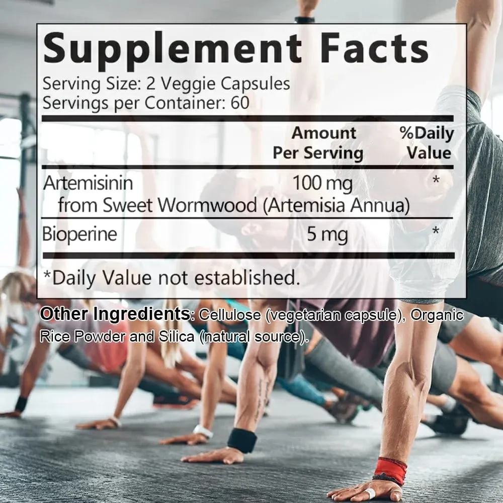 Yüksek Emilim Artemisinin 100 Mg Besin Emilimini Maksimuma Çıkarır Hücresel Onarımı ve Bağışıklık Güçlendirmeyi Destekler 120 Kapsül — image 6