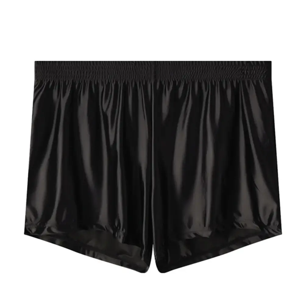 1 PC Men ICE Silk Smooth Solid Boxer กางเกงขาสั้นกางเกง L-3XL ขนาดใหญ่หลวมชุดนอนชุดชั้นในกางเกงไม่มีรอยต่อ Comfy ชุดนอน — image 2