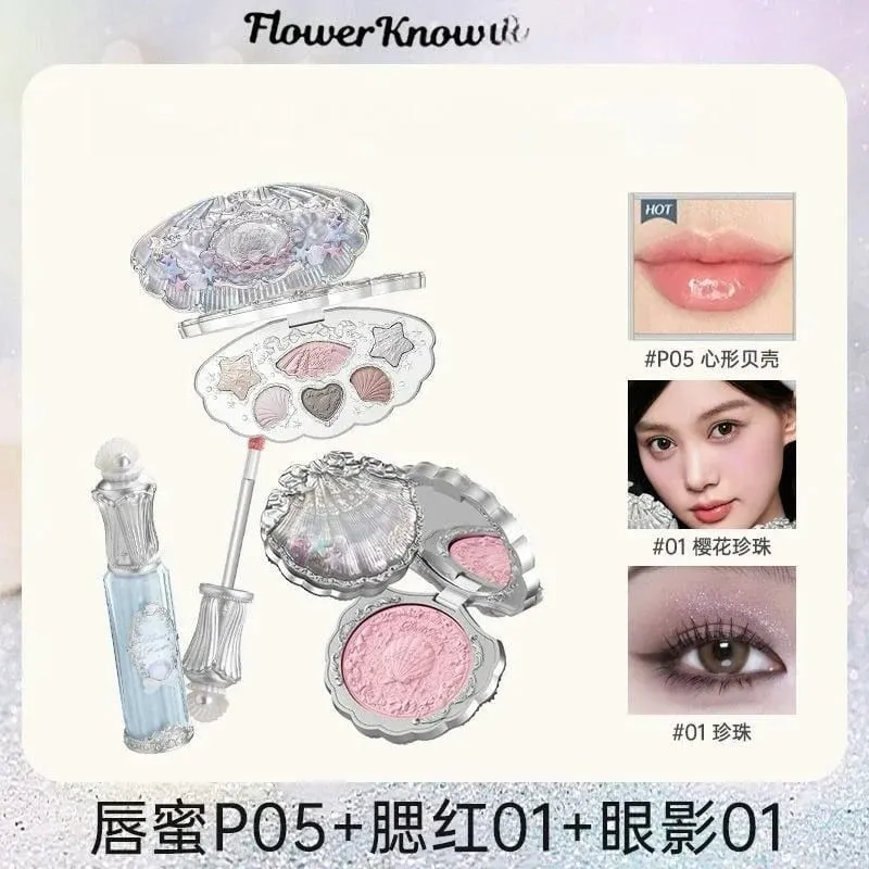 Flower Know Shells Jewel Collection Coffret de maquillage cadeau fard à paupières fard à joues rouge à lèvres Kit visage — image 8