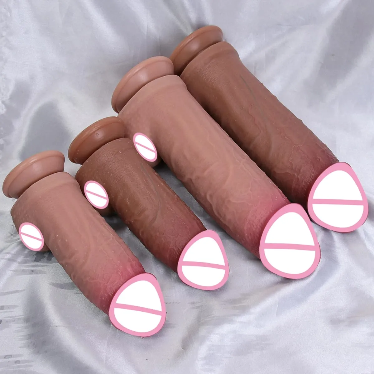 Morbido realistico enorme dildo spesso sensazione di pelle ventosa in silicone pene grande giocattolo del sesso anale per donna uomo coppie masturbazione cazzo — image 5