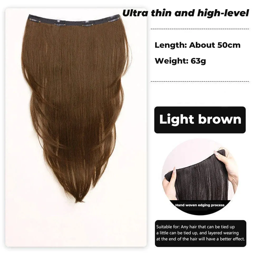 Perruque synthétique une pièce lisse, Extension superposée, postiche coréenne moelleuse pour femmes, noël, nouvel an — image 12