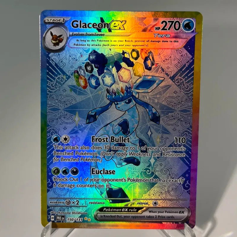 Kad PKM Prismatic Evolutions PTCG5-A GX Rainbow Umbreon Sylveon Leafeon ex Rare Collection Battle Toys Hadiah untuk Hobi — image 13