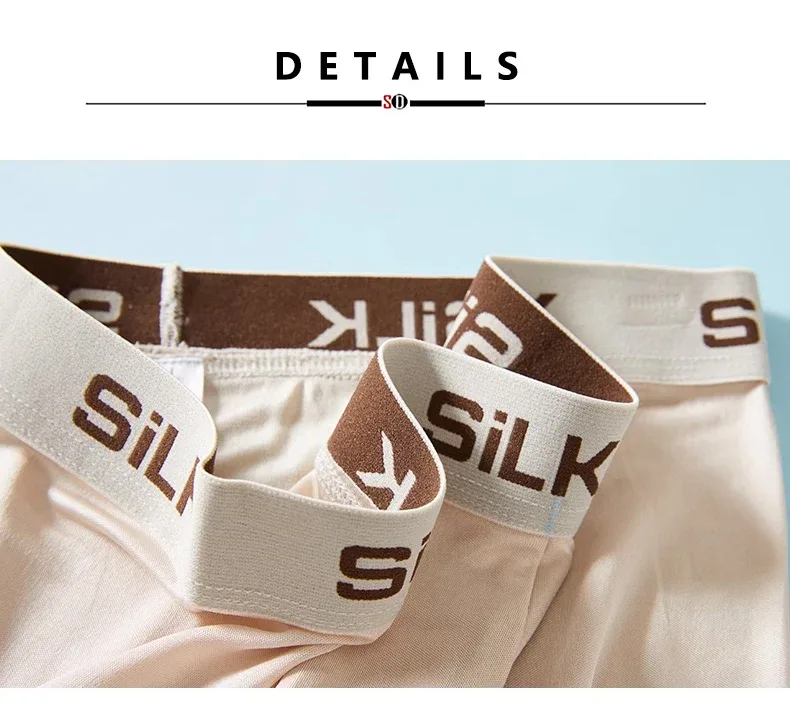 SuyaDream MEN Boxer Shorts 100% seta naturale Mutandine solide sane Biancheria intima in tessuto naturale — image 8