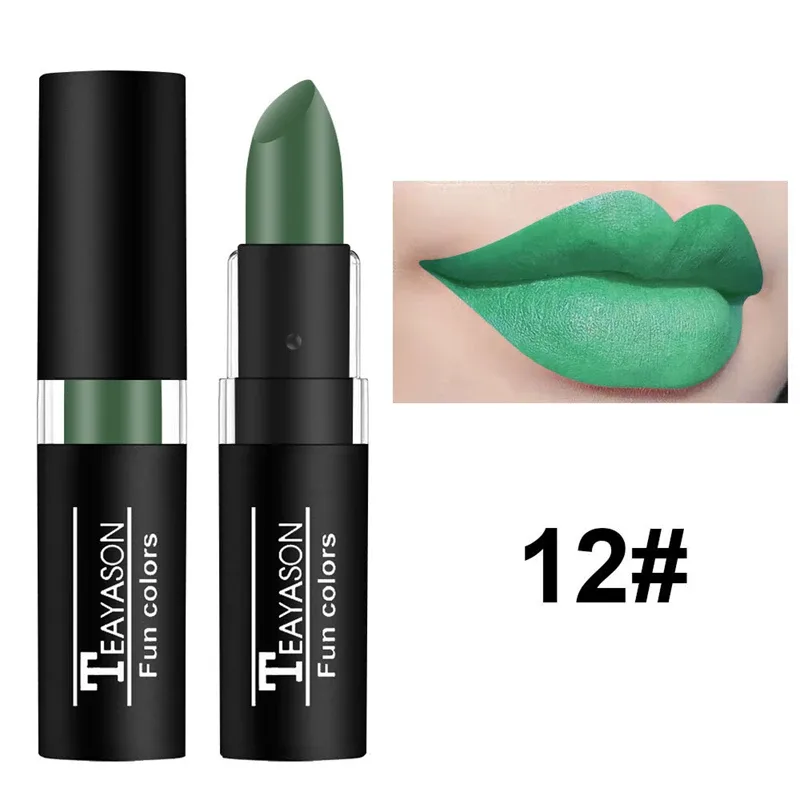 Matte Lipsticks 12 Colors Waterproof Long Lasting Lip Stain Non-stick Cup Sexy Red Black Lipstick Pigment Lip Cosmetics — image 18