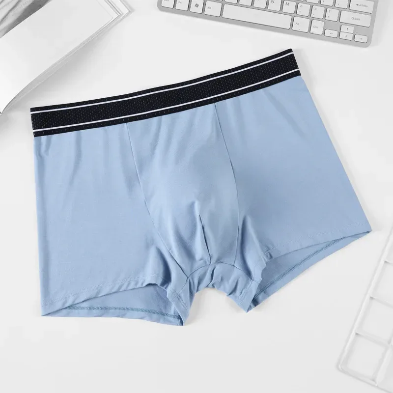 Boxer Modal pour hommes, sans couture, avec pochette à balles, culotte douce, grande taille, respirant, sous-vêtement confortable