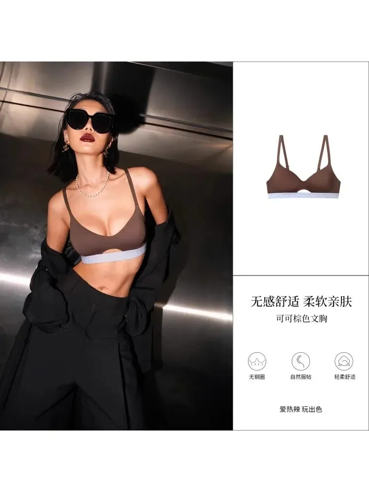 US กีฬา Push-Up Bra Anti-Sagging ไม่มีรอยต่อ Racerback Bralette ชุดไม่มีลวดสำหรับหน้าอกเล็กผู้หญิงฤดูใบไม้ร่วงฤดูหนาว — image 4