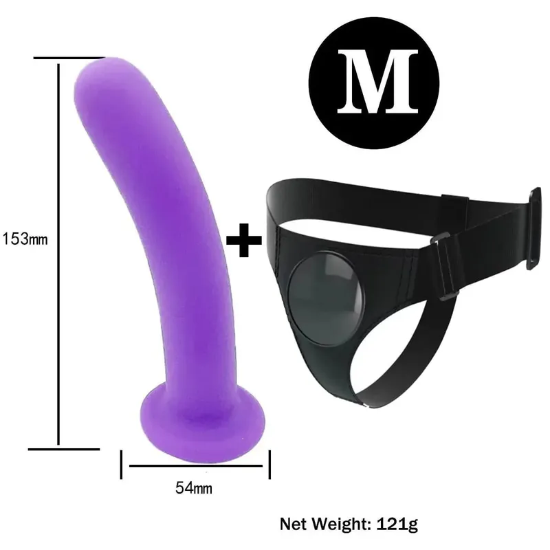 Justerbar silikonestrop på dildo-sele med stærk sugekop Slank buet binding Dildo Bærbart sexlegetøj til kvinder Mænd Cou — image 21