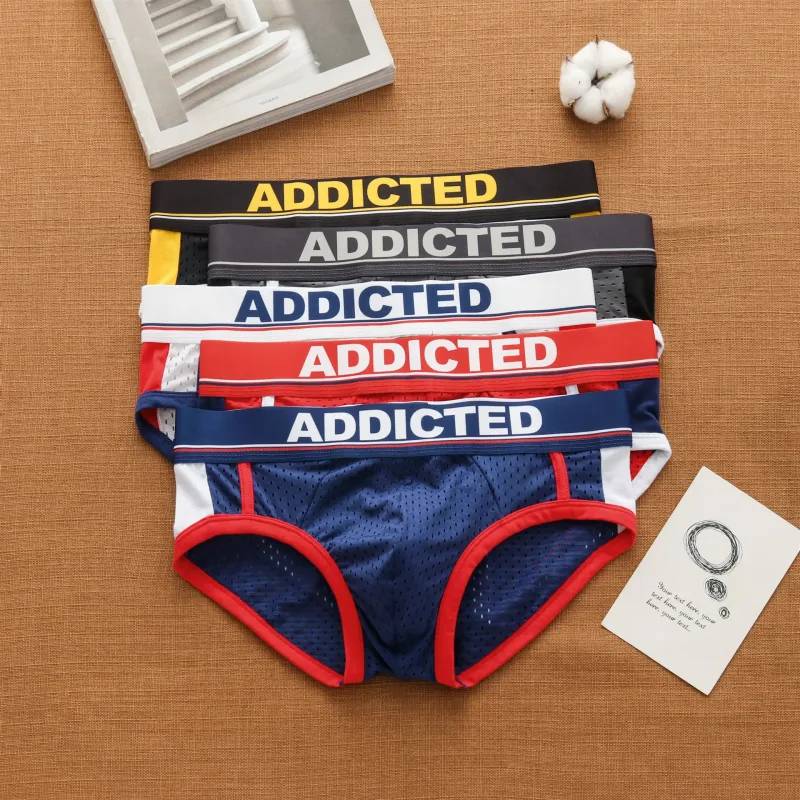 Addicted men's low waist breathable ice silk mesh comfortable fashion trendy briefs men — image 8
