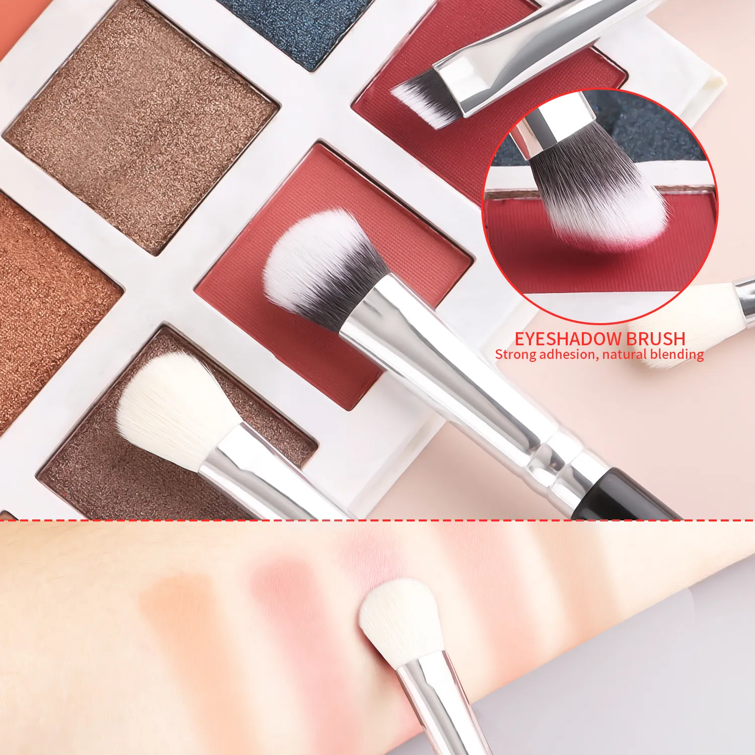 8 Buah Set Kuas Rias Eyeshadow Kuas Detail Concealer Pencampur untuk Riasan Mata Harian untuk Pemula — image 5