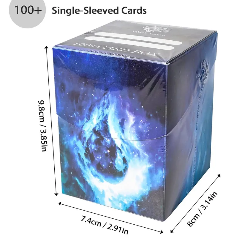 Más de 100 cajas de plástico para tarjetas comerciales BASIC LANDS, con capacidad para tarjetas de doble manga, estuche de almacenamiento para tarjetas TCG/CCG para MTG/YGO con dos divisores — image 6