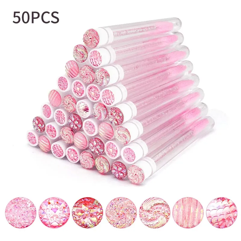 10/50Pcs Disposable Eyelash แปรงขนตาแบบใช้ซ้ำได้แปรงหลอดมาสคาร่าหลอดฝุ่น Lash Spoolies เก็บเครื่องมือแต่งหน้า