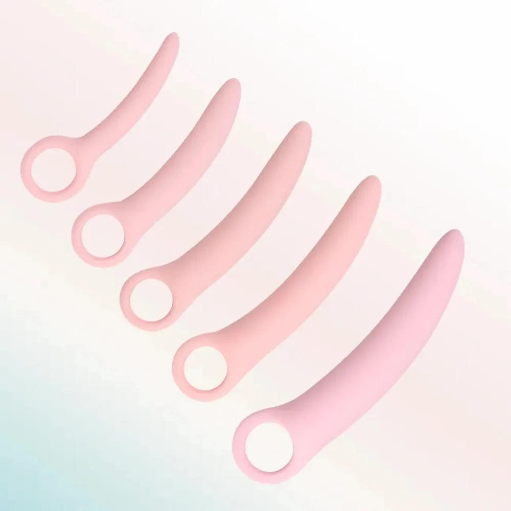 1 Set 5 pz Molle Del Silicone Piccolo Avorio Tirare Anello Dilatatore Vaginale Set Vaginismo Spina Anale giocattoli Dilatatore Della Vagina Prodotto Del Sesso anale — image 4
