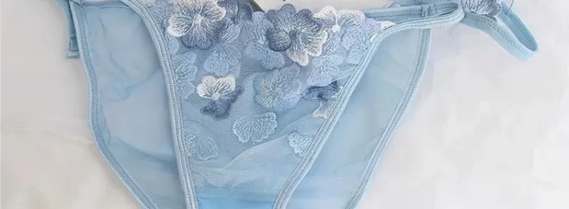 Bralette triangular francês, renda bordada, sem fio, transparente, vazado, sexy, desejo puro, conjunto de lingerie moyisu, sexy tushy — image 11
