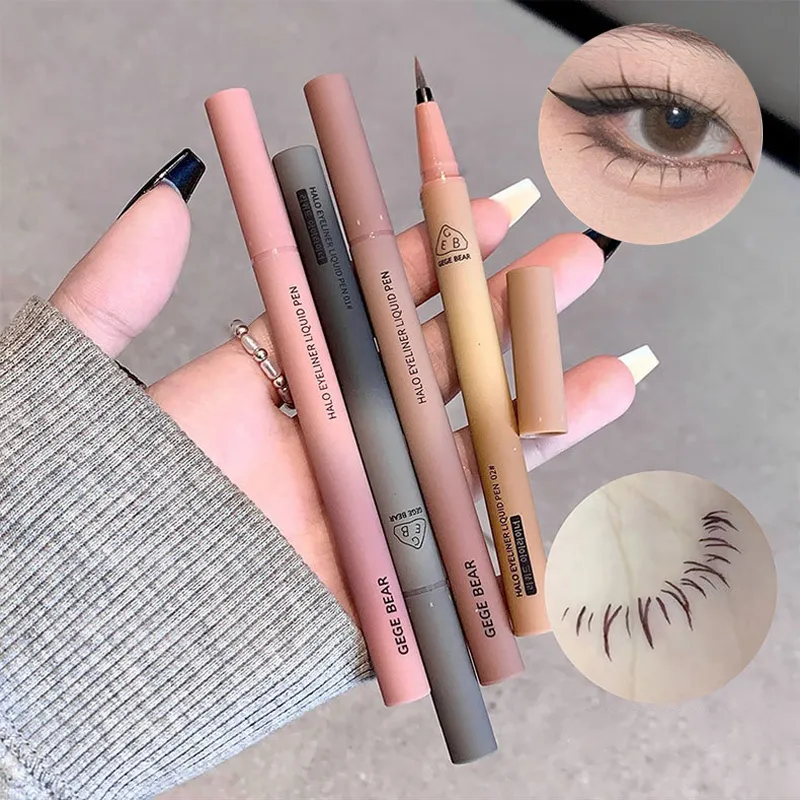 Wasserdichter, schnell trocknender, flüssiger Eyeliner-Stift, ultrafeiner, mattschwarzer, brauner, dauerhaft liegender Seidenraupen-Eyeliner-Stift, natürliches Augen-Make-up — image 3
