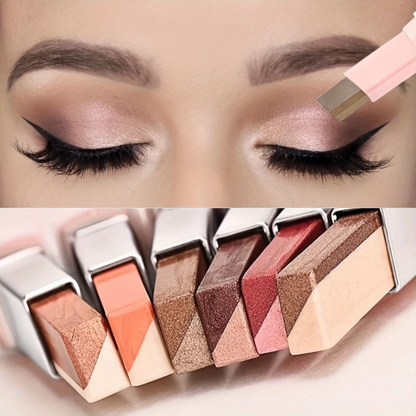 2 in 1 Pearly Highlighter Eyeshadow Stick Makeup Vattenfast Långvarig Glitter Ögonskugga Eyeliner Stick Eyes Makeup Kosmetika