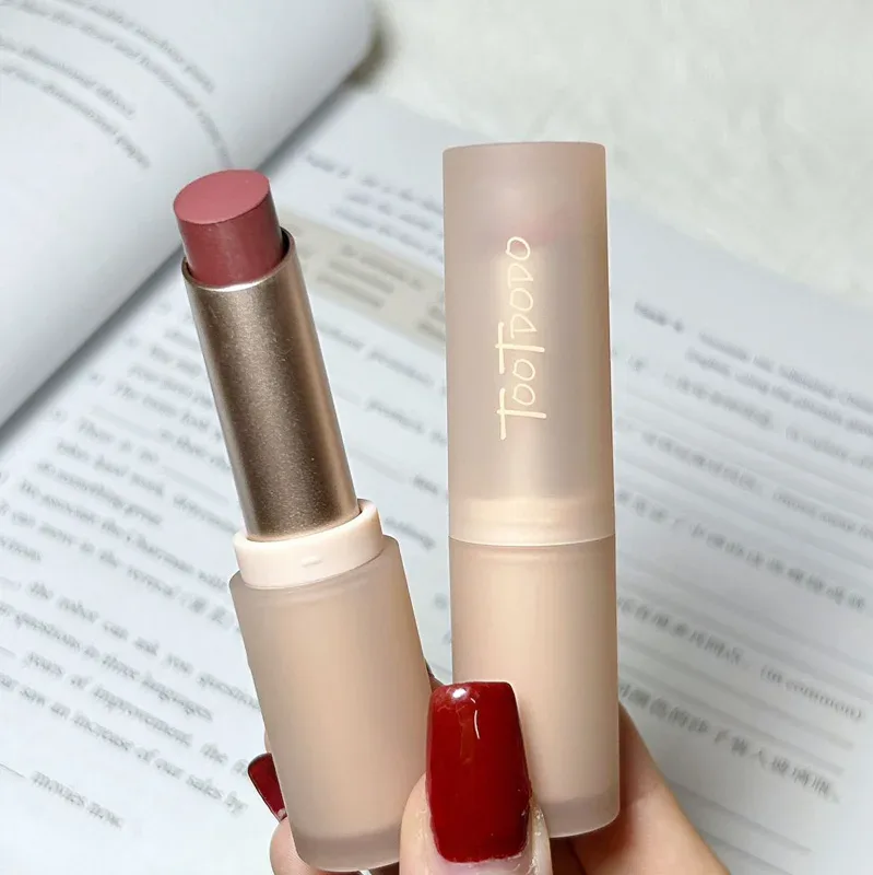Toot Dodo Matte Lip Lumpur Cool Brown Ketepuan Rendah Kalis Air Mekap Bibir Berkabus Tahan Lama — image 2