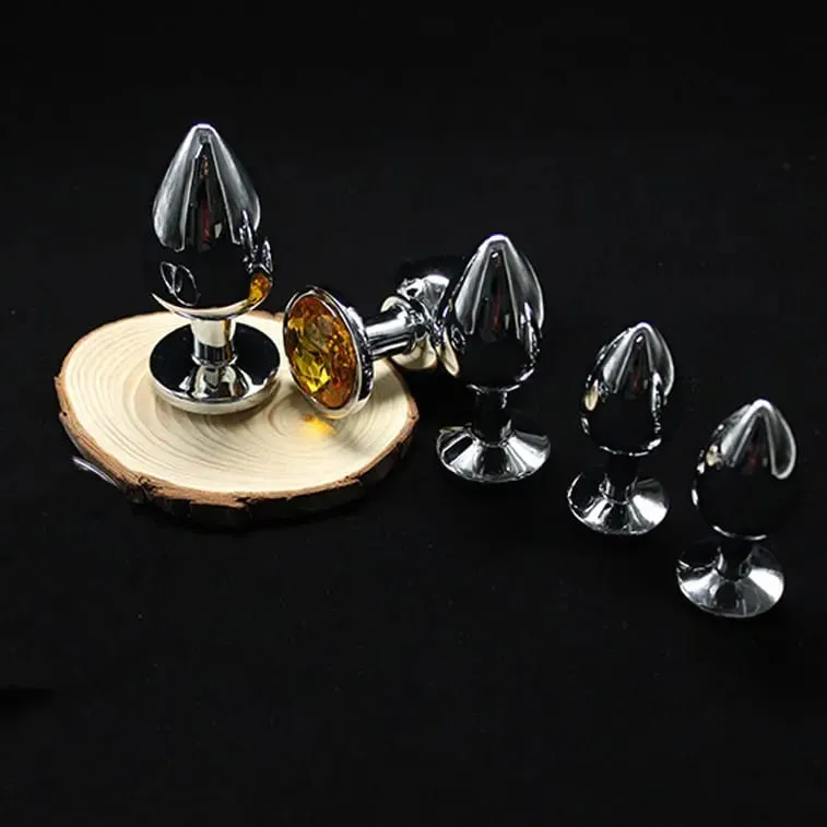 Petite Crystal Stainless Steel Silver Butt Plug Impermeabile Base svasata rotonda Prodotti del sesso caldi Amanti delle coppie