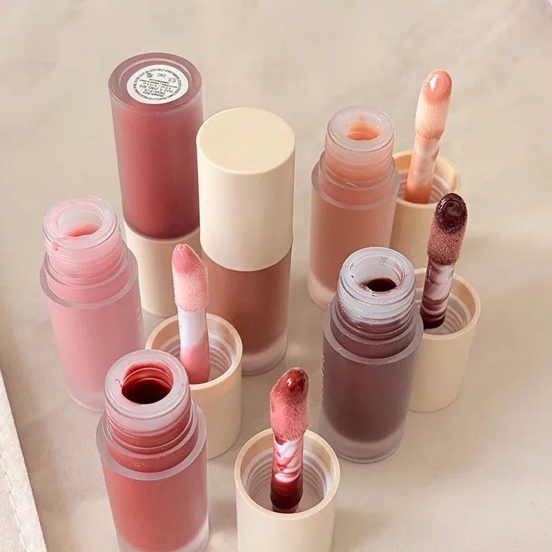 Summer Limited Rho Vanilla Beige LipBalm Set di rossetti trasparenti idratanti Tubo morbido e liscio Specchio per labbra Lucidalabbra Blum per labbra Trucco — image 3
