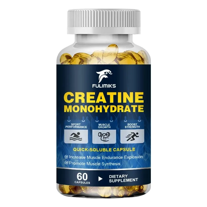 Kapsul Creatine Monohydrat Potensi Tinggi 3000mg Mendukung Pertumbuhan Otot Kinerja Atletik Tingkat Energi & Gym Harian